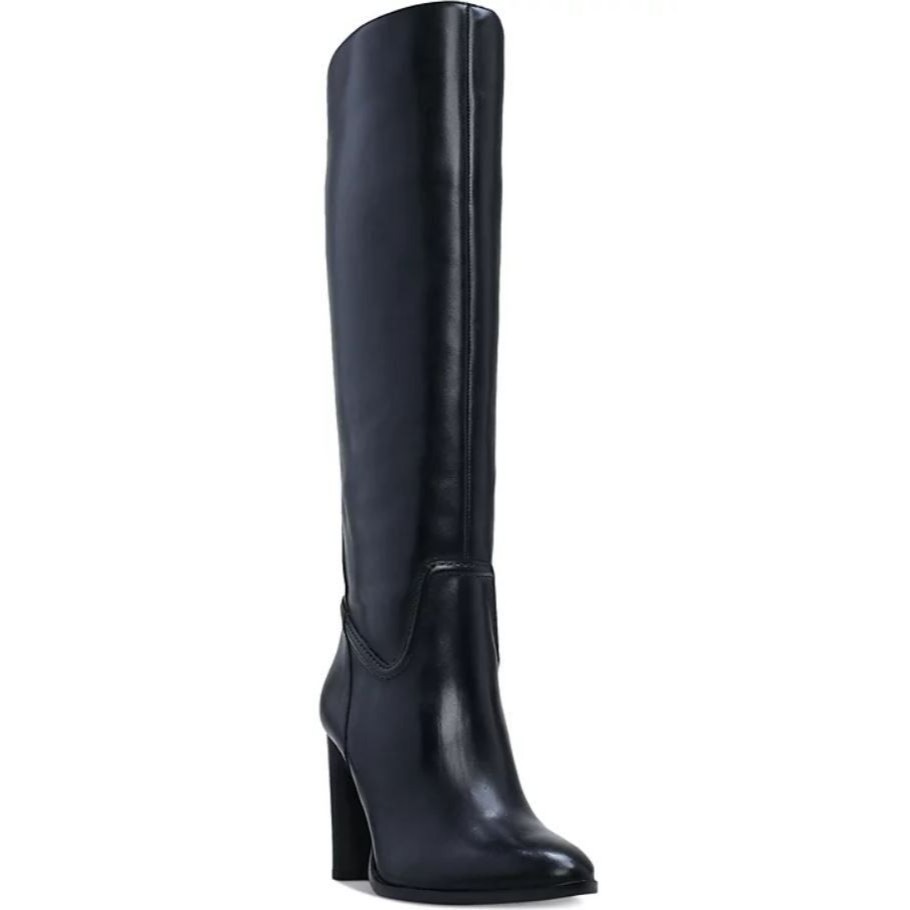 Vince Camuto Evangee Tall Black Leather Boots Women’s Size 9m Pointed Toe